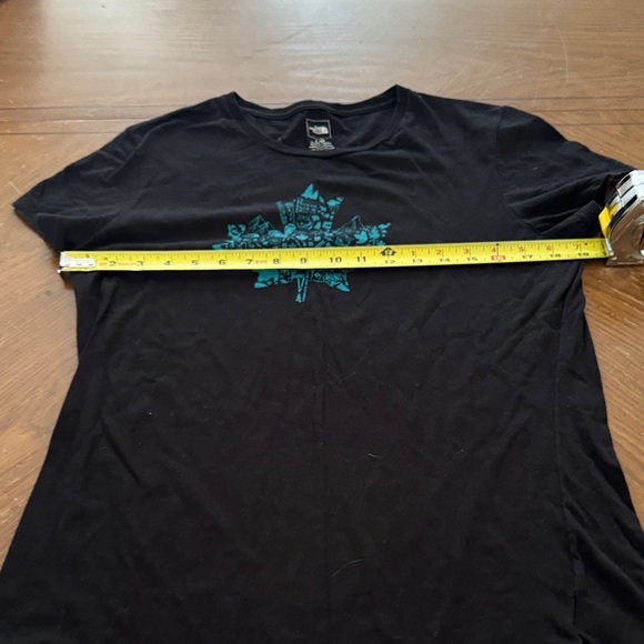 The North Face Black Tee Whistler Blackcomb Teal Leaf Ski Graphic Large - Picture 4 of 8